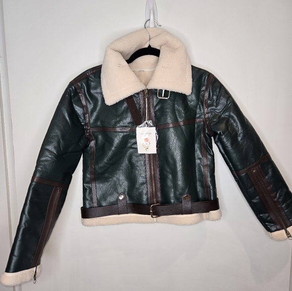 FAUX leather and wool jacket - Picture 2 of 5
